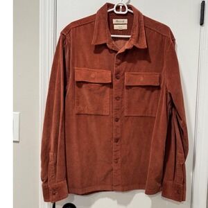 Madewell Easy Fit Corduroy Shirt Jacket Rust Burnt Orange Cotton Shacket Medium